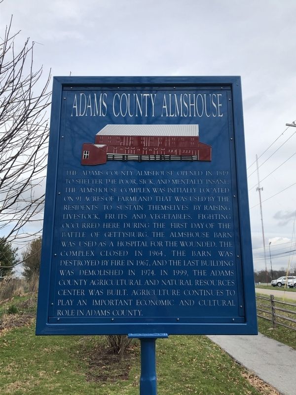 Adams County Almshouse Marker. Click for full size. Adams County Almshouse Marker image. Click for full size.