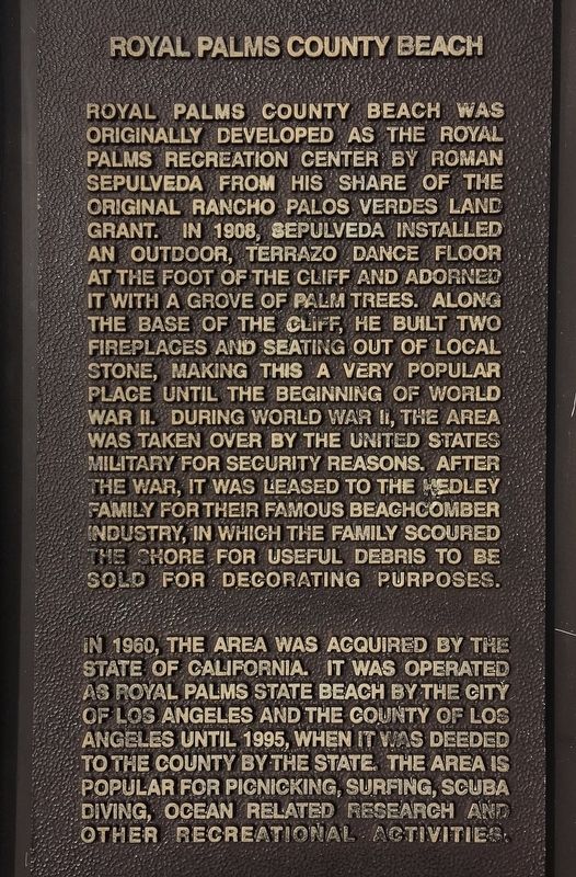 Royal Palms County Beach Marker image. Click for full size.
