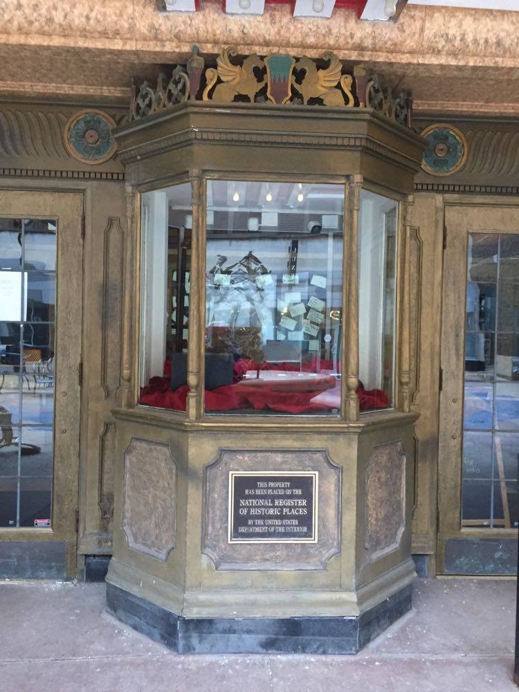 The Chateau Theatre Marker and its ticket booth