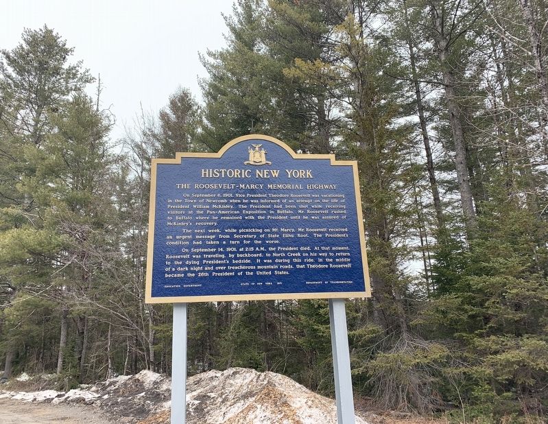 The Roosevelt-Marcy Memorial Highway Marker image. Click for full size.