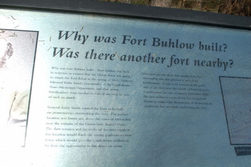 Why Was Fort Buhlow Built? Marker image. Click for full size.