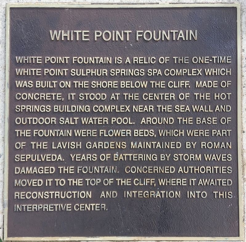 White Point Fountain Marker. Click for full size. White Point Fountain Marker image. Click for full size.