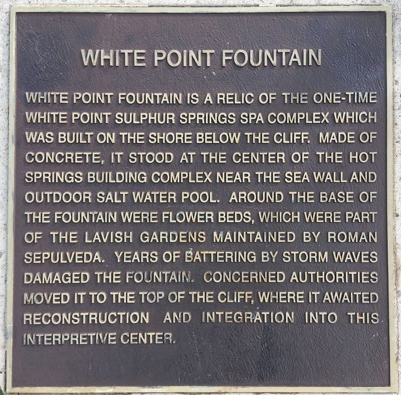 White Point Fountain Marker image. Click for full size.