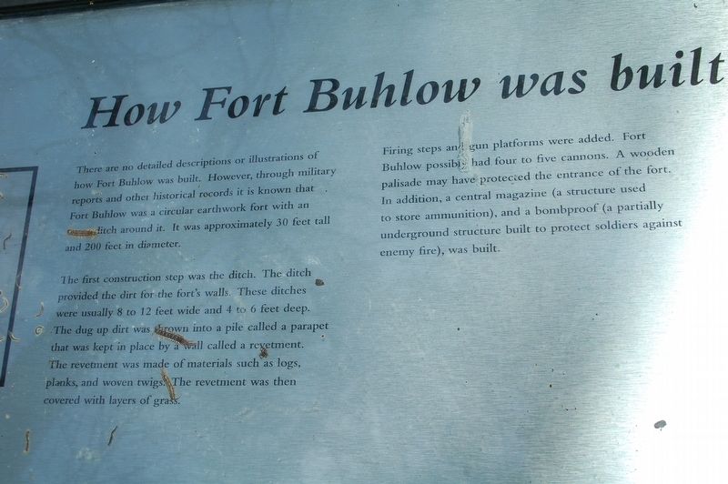 How Fort Buhlow was built Marker image. Click for full size.