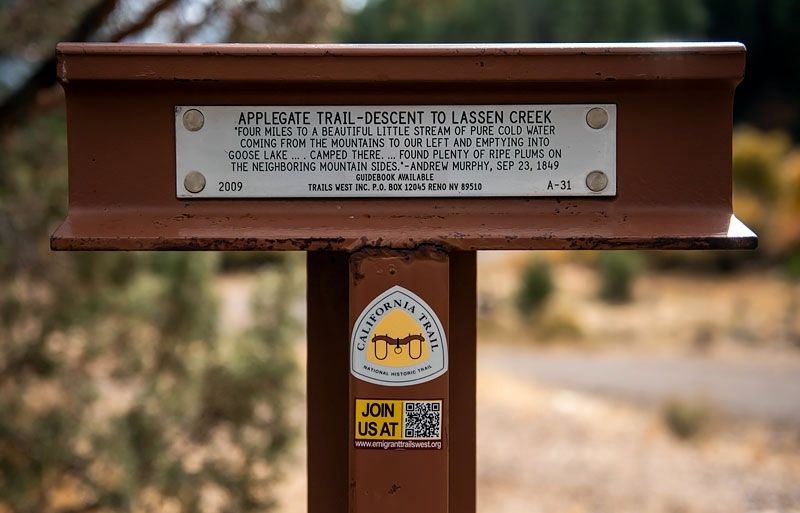 Applegate Trail - Descent to Lassen Creek Marker image. Click for full size.