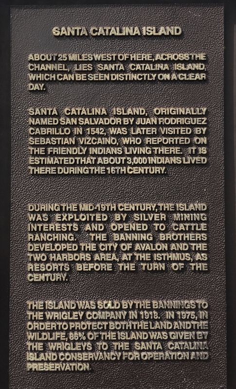 Santa Catalina Island Marker image. Click for full size.
