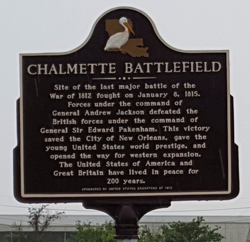 Chalmette Battlefield Marker image. Click for full size.