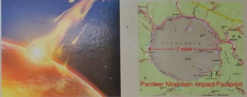 Marker detail: 375 Million Years Ago<br>Panther Mountain Impact Footprint image. Click for full size.