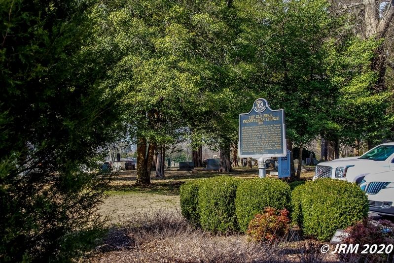 Old Brick Presbyterian Church Cemetery and Marker. Click for full size. Old Brick Presbyterian Church Cemetery and Marker image. Click for full size.