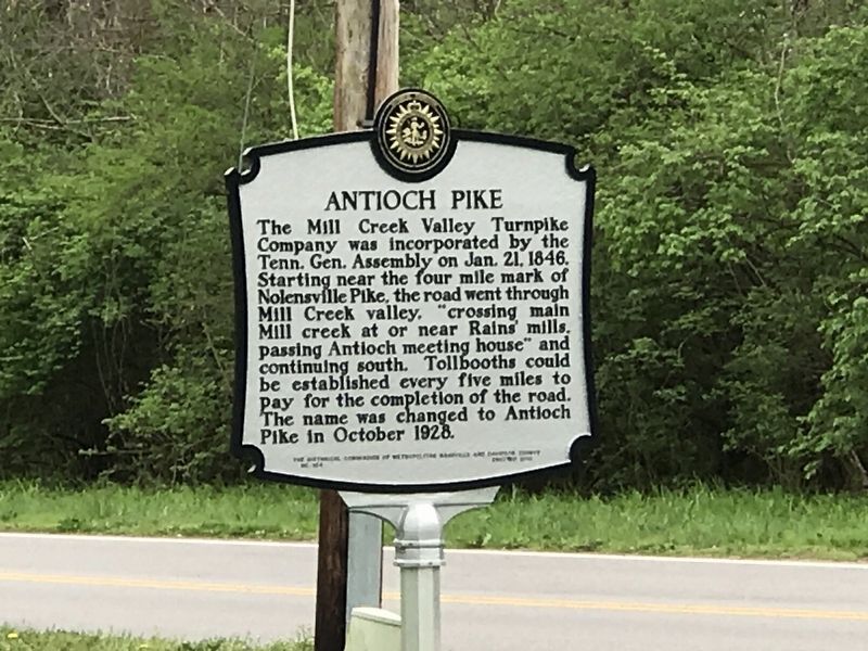 Antioch Pike Marker image. Click for full size.