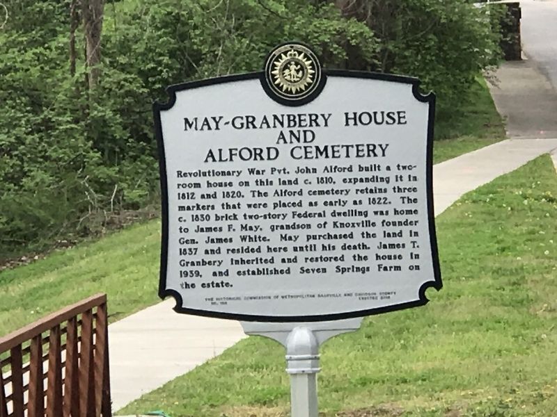May-Granbery House and Alford Cemetery Marker image. Click for full size.