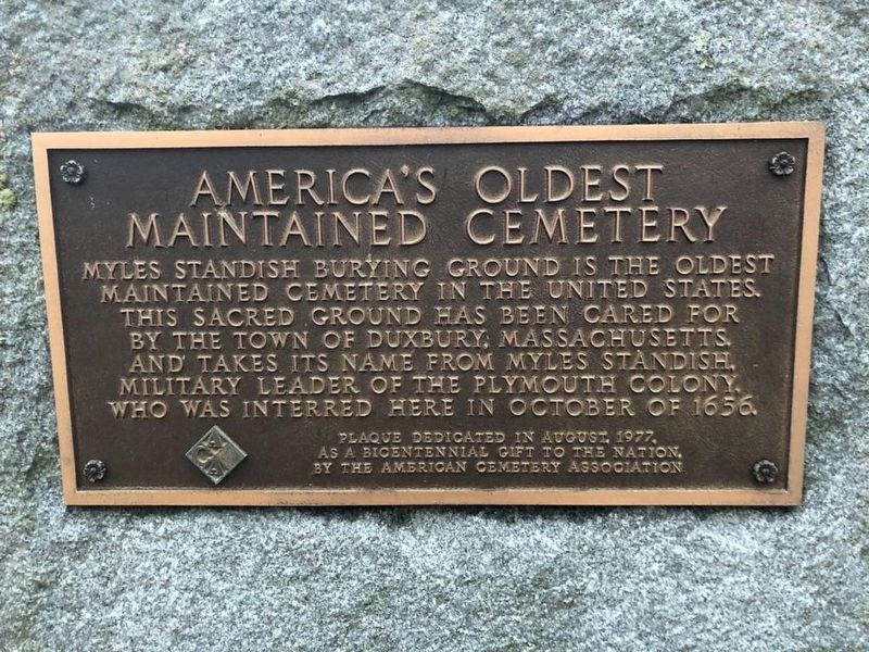 America's Oldest Maintained Cemetery Marker image. Click for full size.
