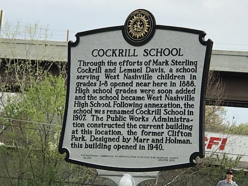 Cockrill School Marker image. Click for full size.
