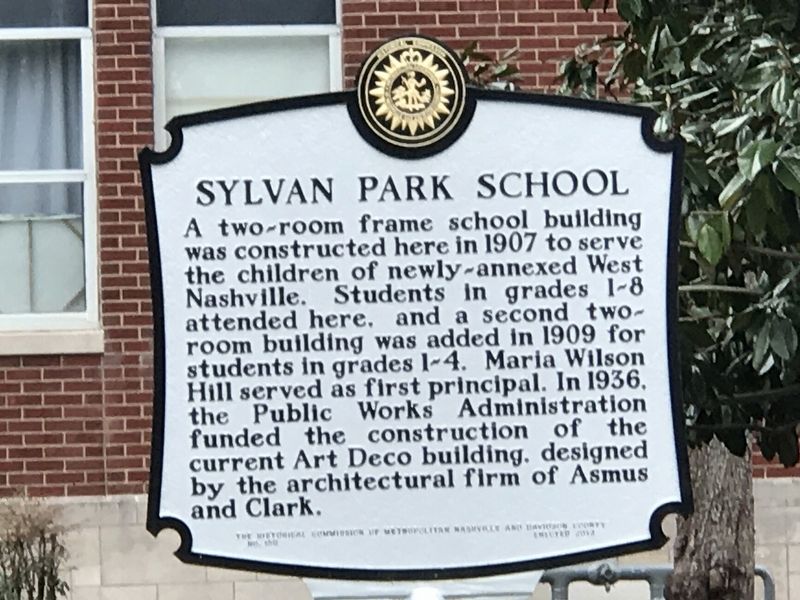 Sylvan Park School Marker. Click for full size. Sylvan Park School Marker image. Click for full size.