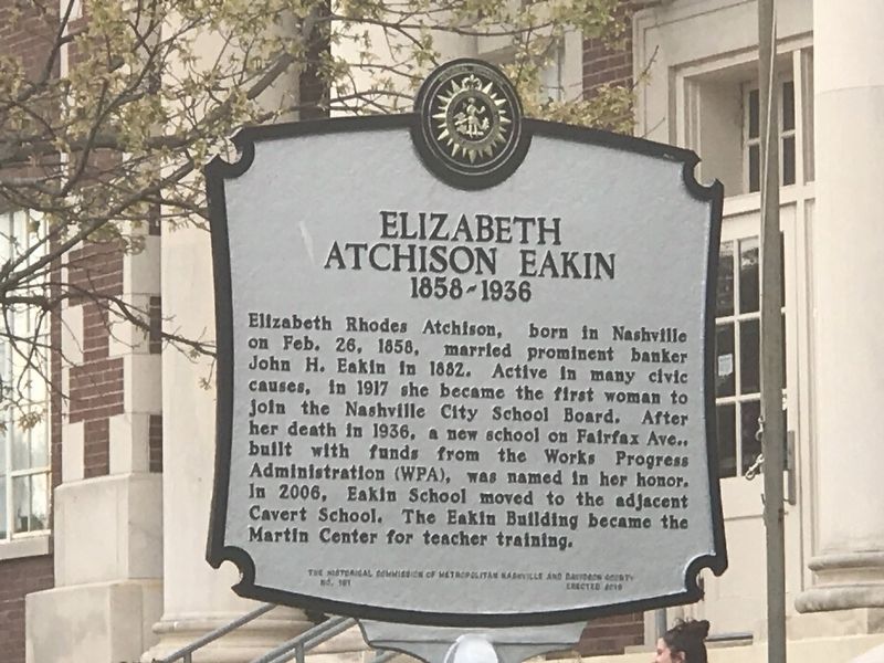 Elizabeth Atchison Eakin Marker image. Click for full size.