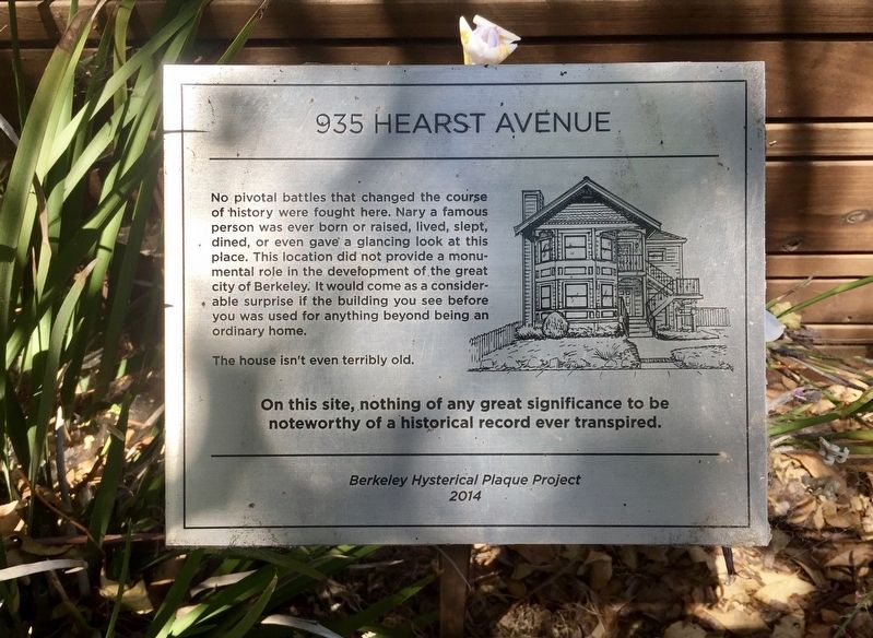 935 Hearst Avenue Marker image. Click for full size.
