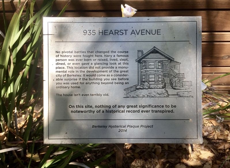 935 Hearst Avenue Marker. Click for full size. 935 Hearst Avenue Marker image. Click for full size.