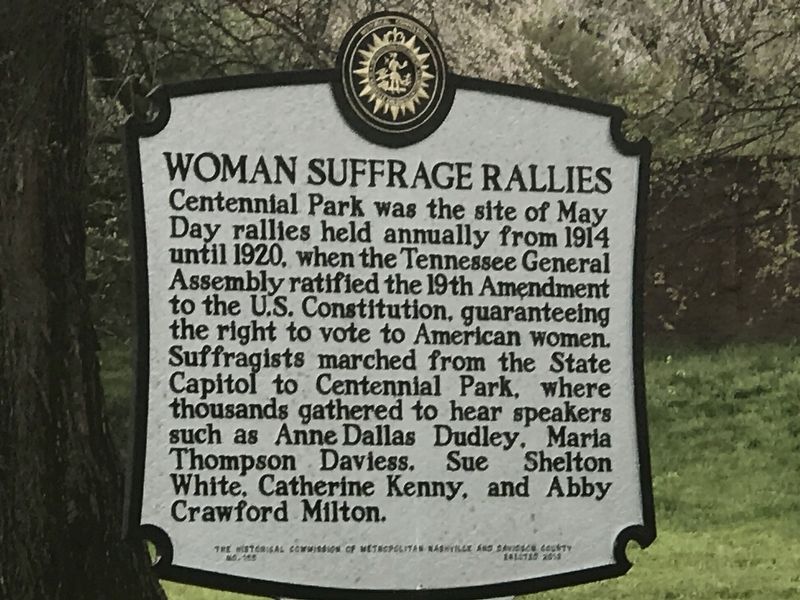 Woman Suffrage Rallies Marker image. Click for full size.