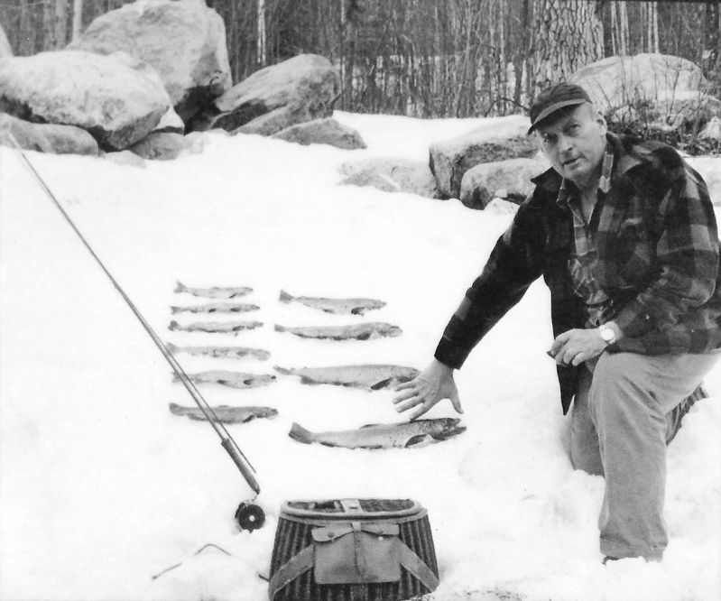 Marker detail: Lawrence Stephensen with catch of trout from the Ausable River in 1959 image. Click for full size.