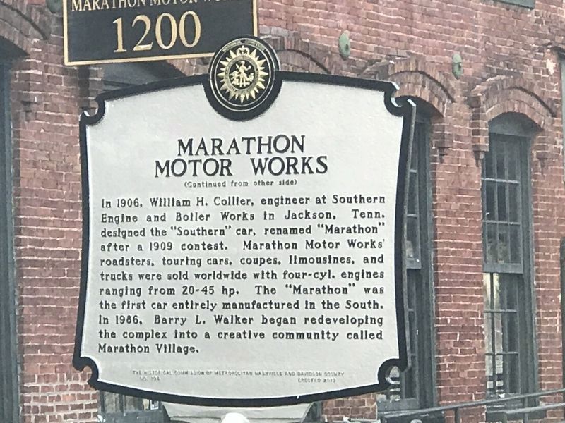 Marathon Motor Works Marker image. Click for full size.