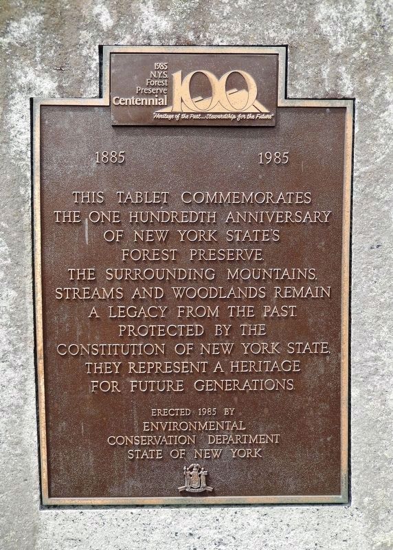 New York State Forest Preserve Marker. Click for full size. New York State Forest Preserve Marker image. Click for full size.