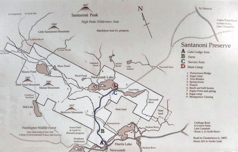 Marker detail: Santanoni Preserve map image. Click for full size.