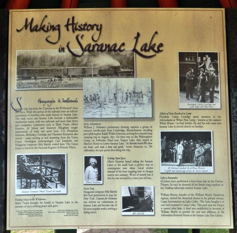 Making History in Saranac Lake Marker image. Click for full size.