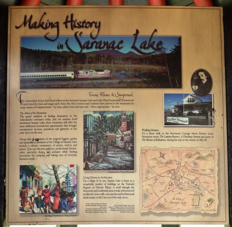 Making History in Saranac Lake Marker. Click for full size. Making History in Saranac Lake Marker image. Click for full size.
