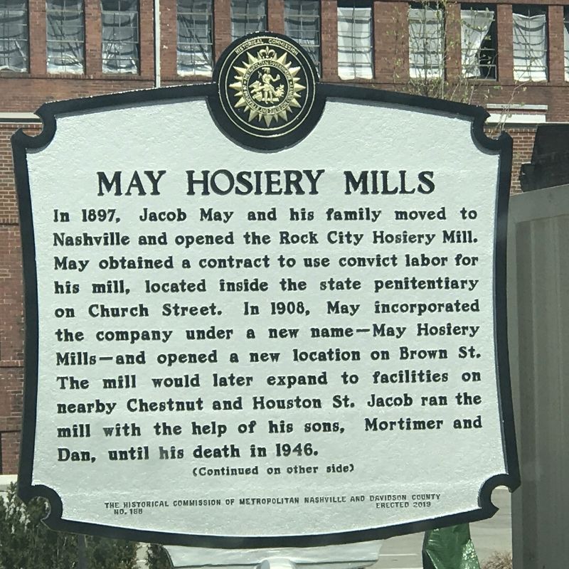 May Hosiery Mills Marker image. Click for full size.