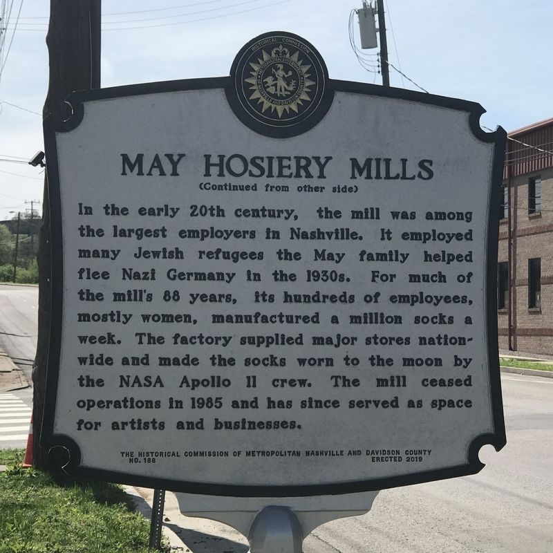 May Hosiery Mills Marker image. Click for full size.