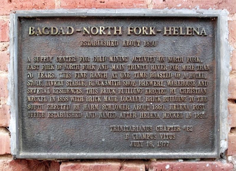 Bagdad – North Fork – Helena Marker image. Click for full size.