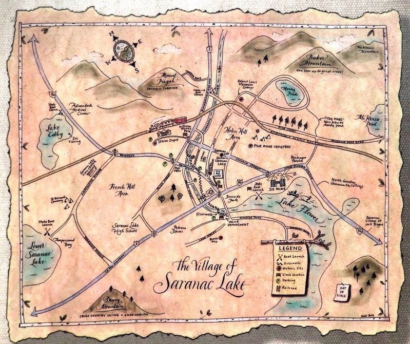 Marker detail: Village of Saranac Lake map image. Click for full size.