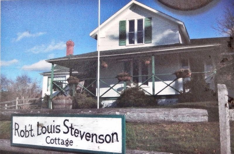 Marker detail: Robert Louis Stevenson Cottage image. Click for full size.