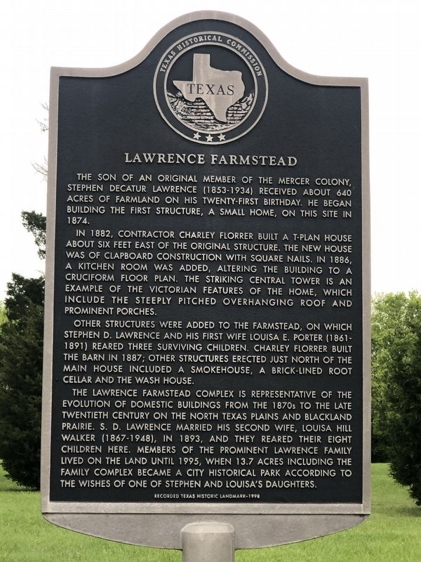 Lawrence Farmstead Marker. Click for full size. Lawrence Farmstead Marker image. Click for full size.