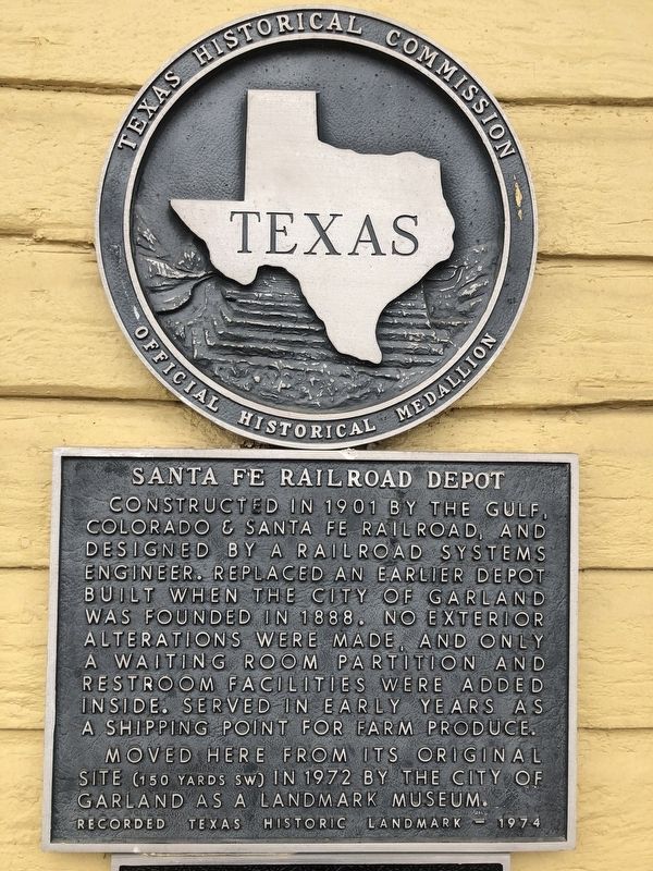 Santa Fe Railroad Depot Marker. Click for full size. Santa Fe Railroad Depot Marker image. Click for full size.