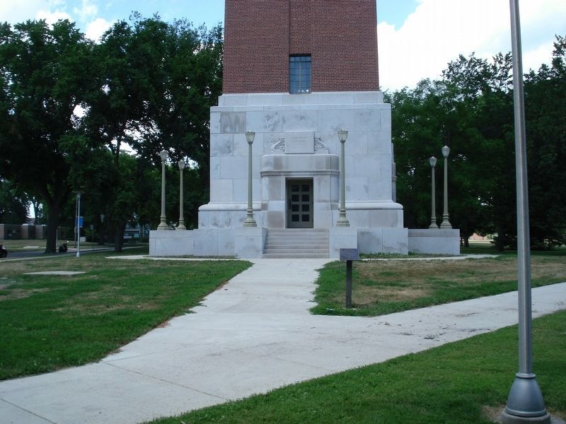 Coughlin Campanile with Marker in Front. Click for full size. Coughlin Campanile with Marker in Front image. Click for full size.