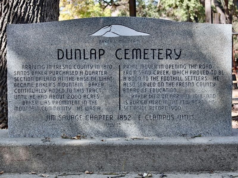 Dunlap Cemetery Marker. Click for full size. Dunlap Cemetery Marker image. Click for full size.