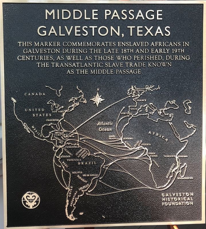 Middle Passage Galveston, Texas Marker image. Click for full size.