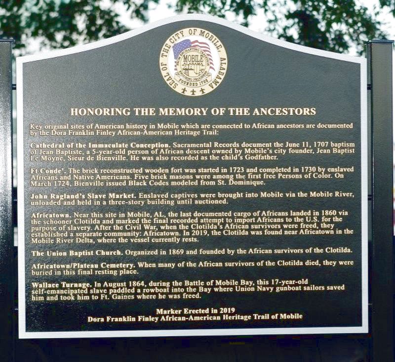 Honoring The Memory Of The Ancestors Marker image. Click for full size.