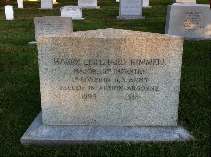 Major Harry Lispenard Kimmel headstone image. Click for full size.
