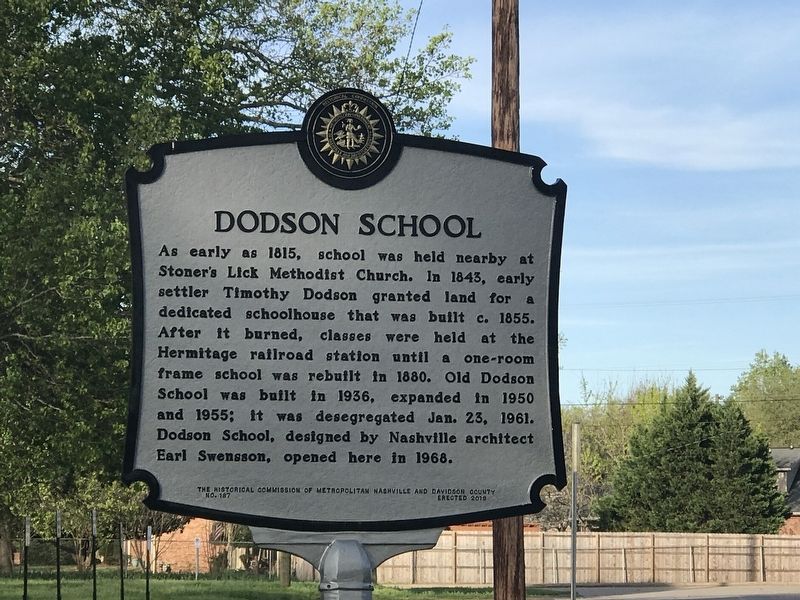 Dodson School Marker. Click for full size. Dodson School Marker image. Click for full size.