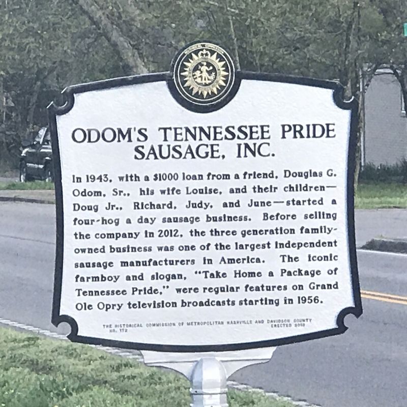Odom's Tennessee Pride Sausage, Inc. Marker image. Click for full size.