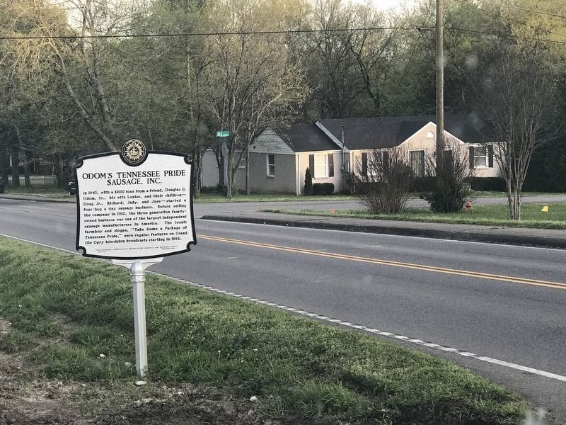 Odom's Tennessee Pride Sausage, Inc. Marker. Click for full size. Odom's Tennessee Pride Sausage, Inc. Marker image. Click for full size.