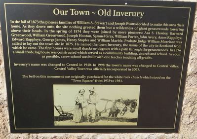 Our Town ~ Old Inverury Marker image. Click for full size.