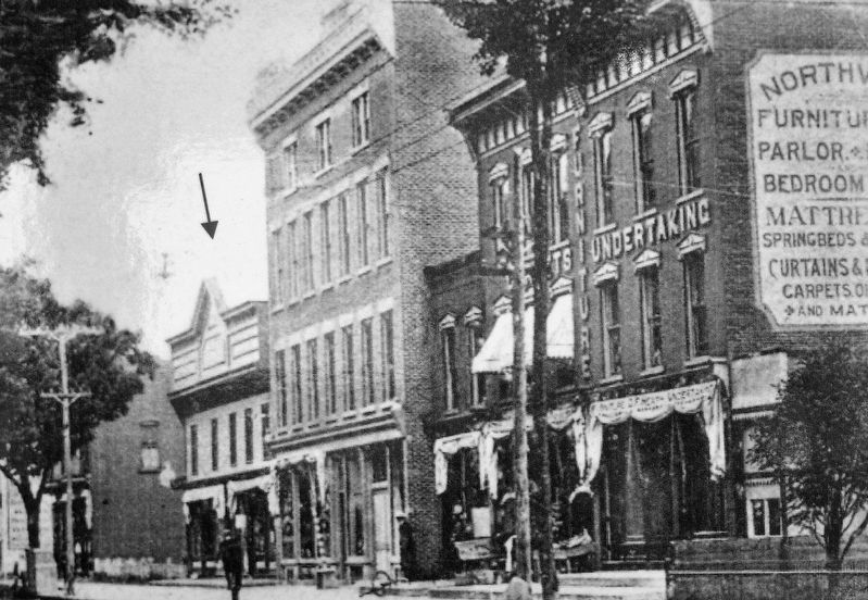 Marker detail: Main Street • Fry Block far left • circa 1914 image. Click for full size.