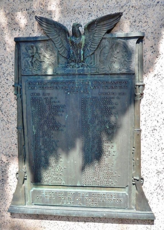 Northville War Memorial (<i>center tablet</i>)<br>World War I image. Click for full size.