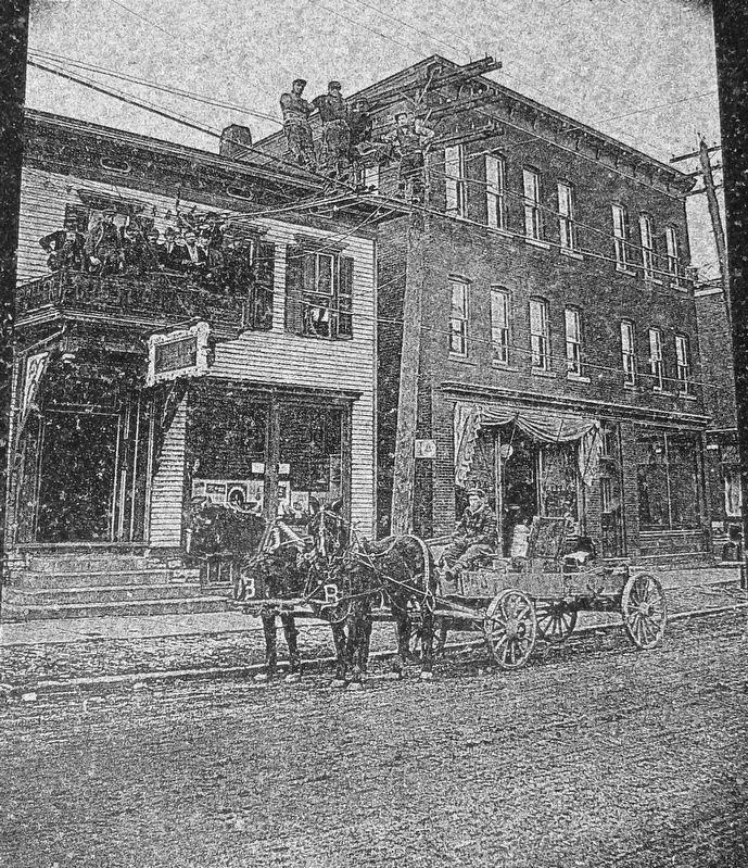 Marker detail: Central Block & Barrett Block<br>circa 1910 image. Click for full size.