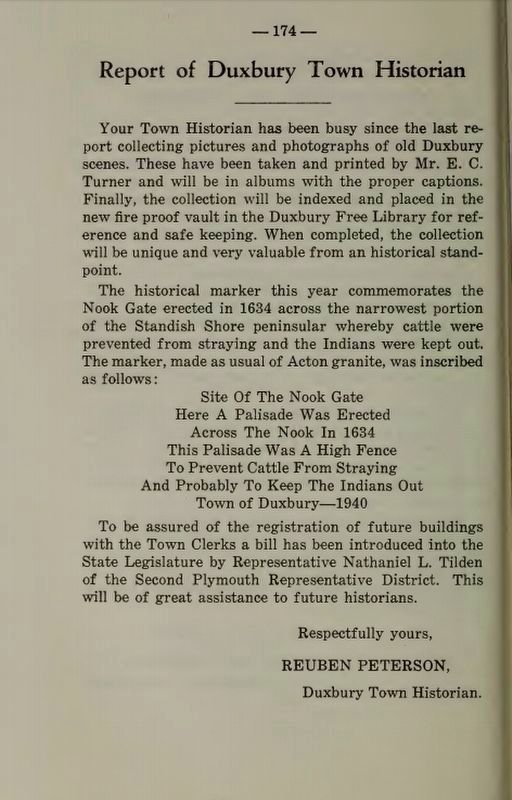 Mention of the Nook Gate from 1940 image. Click for full size.