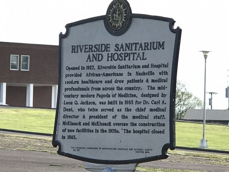 Riverside Sanitarium and Hospital side of marker image. Click for full size.