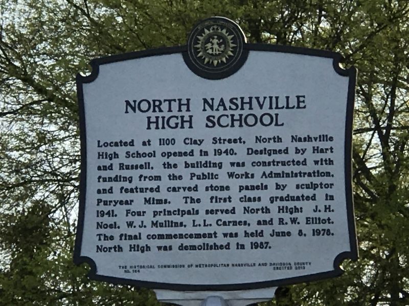 North Nashville High School Marker. Click for full size. North Nashville High School Marker image. Click for full size.